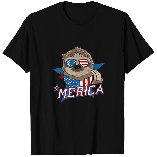 Sloth Pet Merica Gift For Sloths Lover T-Shirts
