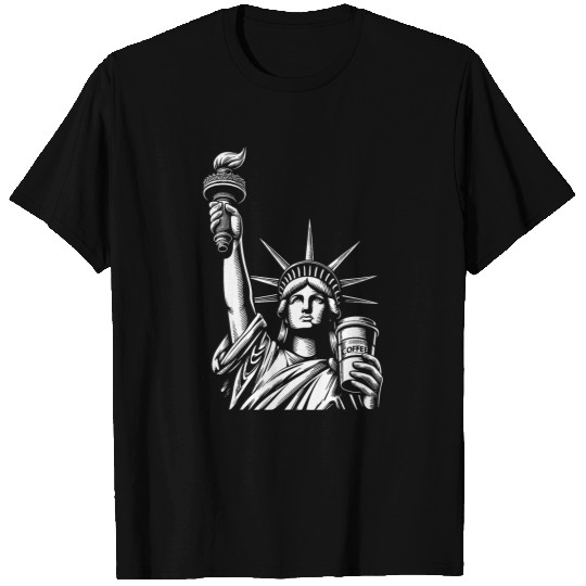 Coffee Fun Design Coffee Statue of Liberty New York City T-Shirts