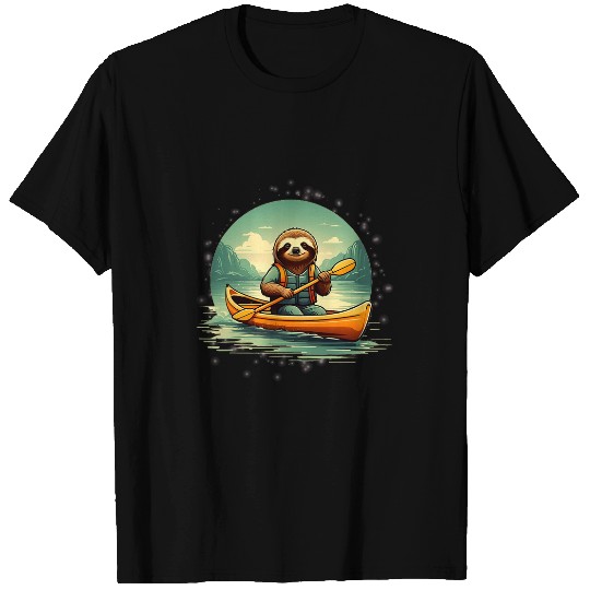 Kayaking Sloth Canoe Lover Funny Animals Vintage T-Shirts