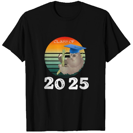 Sloth Pet funny retro senior class of 2025 sloth cap graduation T-Shirts