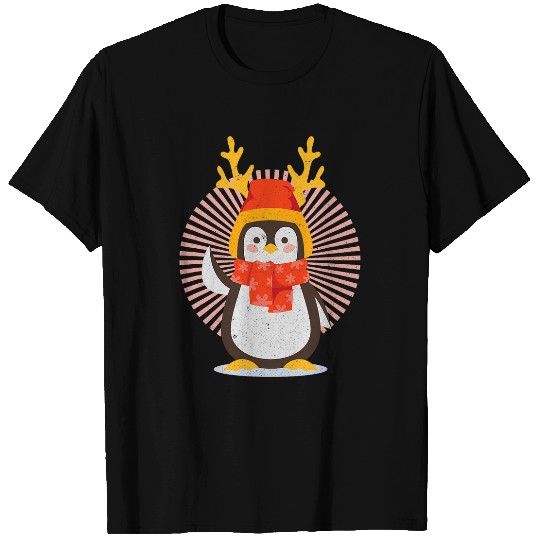 Penguin Pet Merry Christmas Celebrations Party Animal Reindeer T-Shirts