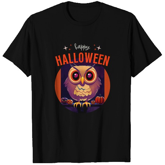 Owl Pet Cute Happy Halloween Barn Owl Jack o Lanterns T-Shirts
