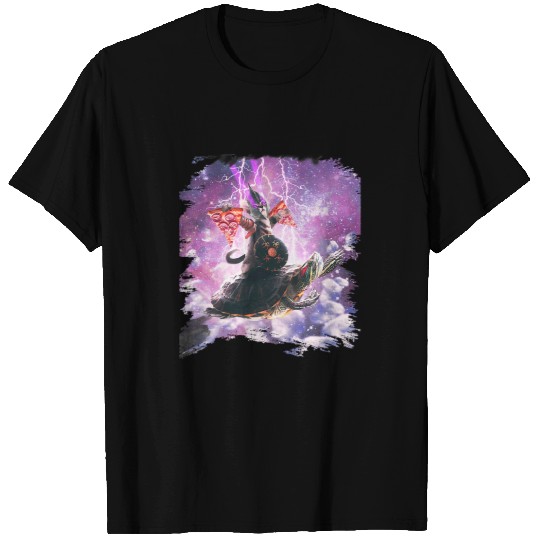 Turtle Pet Laser Warrior Space Cat Riding Pizza and Turtle T-Shirts