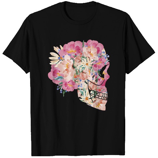 Skeletons Rose Skull Roses vintages Tattoo Style T-Shirts
