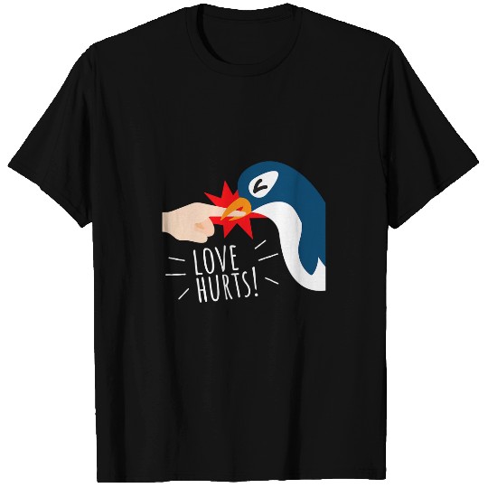 Penguin Pet Love Hurts Penguin Funny Cute Valentines Day T-Shirts