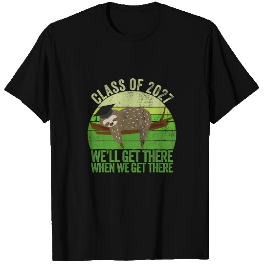 Sloth Pet Funny vintages 7th Grade Class Of 2027 Sloth Grow With Me T-Shirts