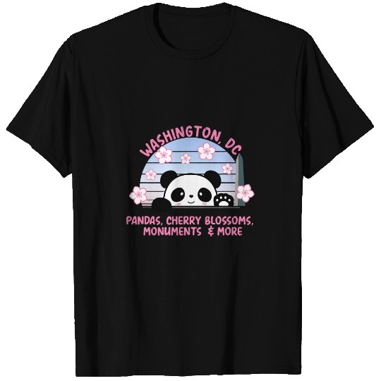 Panda Pet Visit Washington DC Panda Cherry Blossoms and Monuments T-Shirts