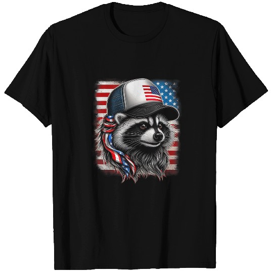 Raccoon Pet Redneck Raccoon Mullet White Trash Party Attire 4th July 3 T-Shirts