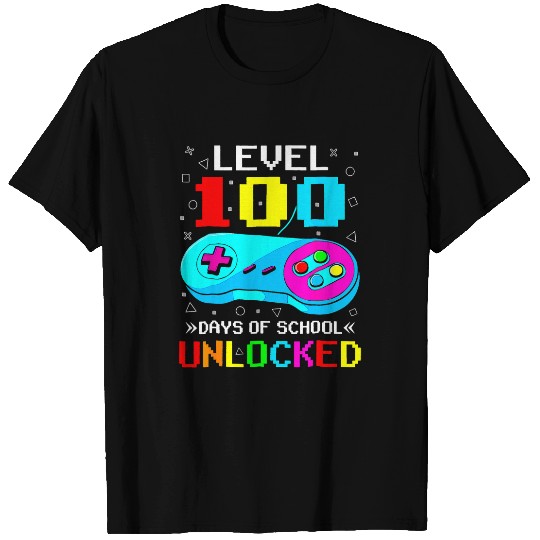 Level 100 Days Of School Unlocked Video Game Boys Girls Kids T-Shirts