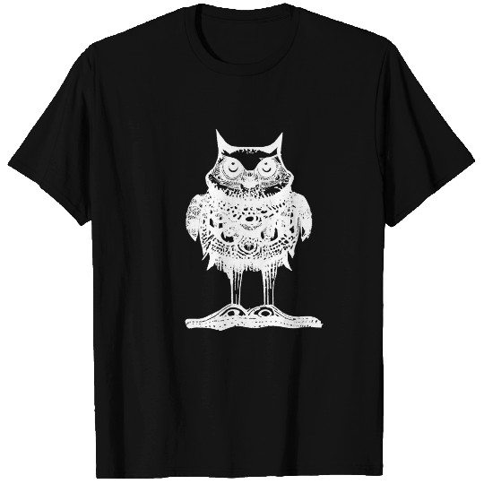 Owl Pet Snowy White Barn Owl Illustration T-Shirts