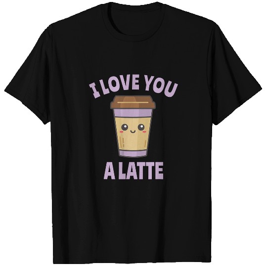 Coffee Fun I Love You a Latte Kawaii Style Coffee Cup 2 T-Shirts