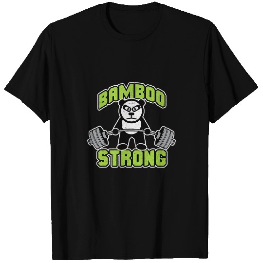 Panda Pet Weightlifting Bamboo Strong Motivational Gym T-Shirts