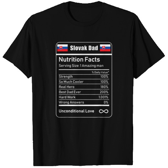 Slovak Dad Nutrition Facts Fathers Day Gift T-Shirts