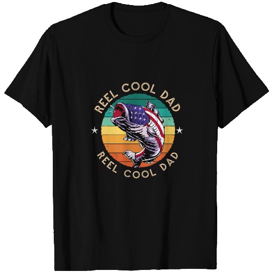 Reel Cool Dad Funny Fishing Fathers Day Fisherman Daddy 1 T-Shirts