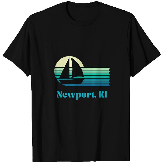 Newport Rhode Island Sailing Retro Style Sail Boat Vintage T-Shirts