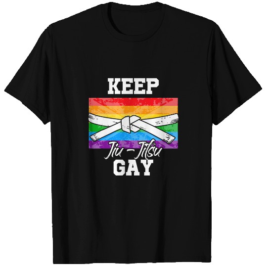 Keep Jiu Jitsu Gay LGBT Pride Month Ally Flag T-Shirts