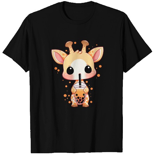 Giraffe Pet Boba Tea Bubble Tea Anime Kawaii T-Shirts