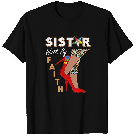 OES SiStar Leopard Walk By Faith Eastern Star Thanksgiving T-Shirts