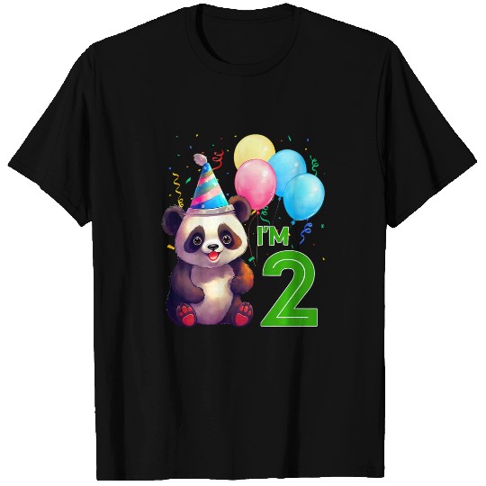 Panda Pet Kids 2 Years Old Gifts Party Animal Panda Lover 2nd Birthday T-Shirts