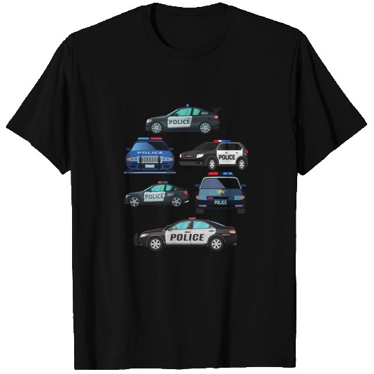 Police Vehicles for Kids Men Women Cop Carss Boys Toddler T-Shirts
