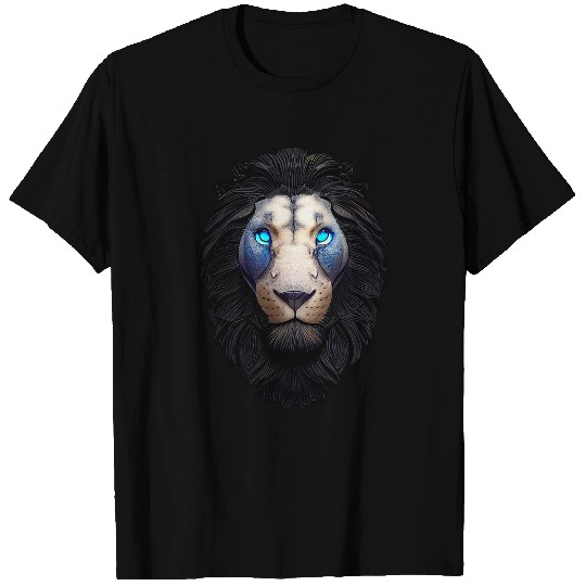 Lion Pet Beautiful Blue Eyed Lion With Black Mane T-Shirts