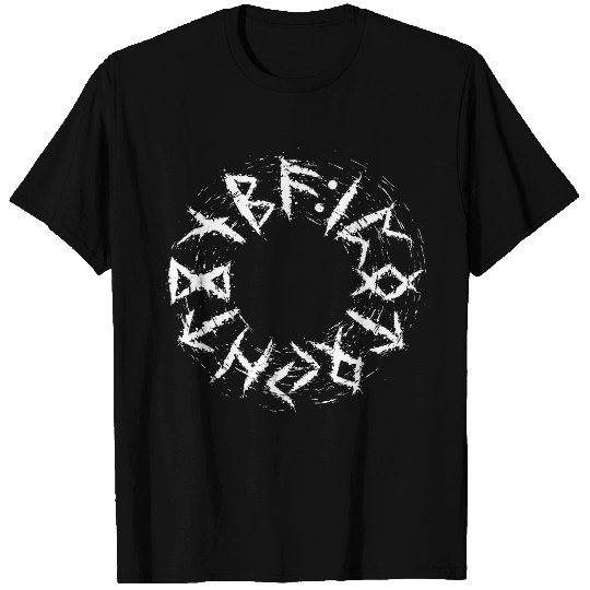 Runic Alphabet Scandinavian Letters Circle Vegvisir T-Shirts