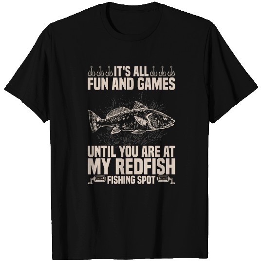 Redfish Fishing Rod and Reel Combo Lure Redfish Fisherman T-Shirts