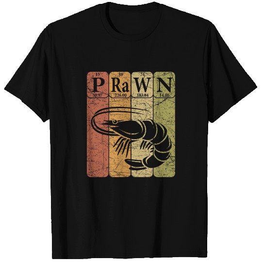 Shrimp Prawn Periodic Table Elements Seafood Shrimp Retro T-Shirts