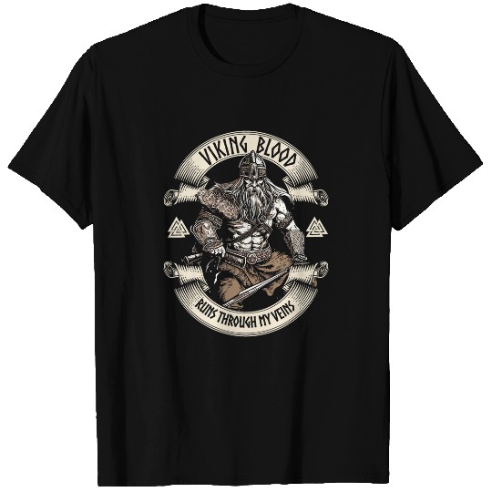 Viking Blood Runs through my Veins Viking Warrior Norse T-Shirts