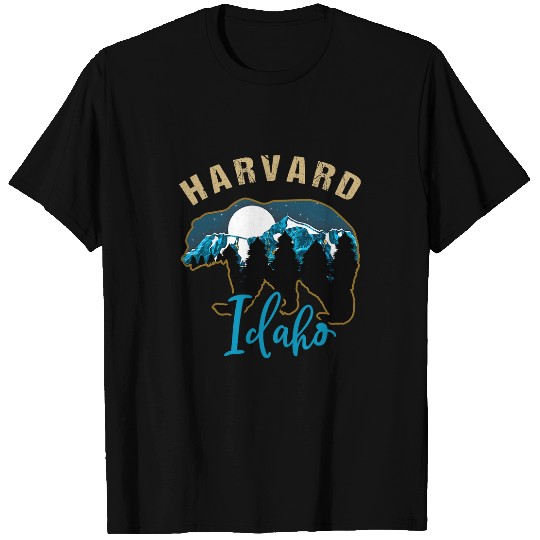 Bear Pet Harvard Idaho Bear Silhouette Moon Forest Mountains T-Shirts