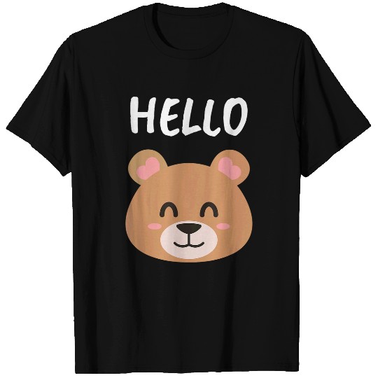 Bear Pet Hello Teddy Bear Head Smiling Stuffed Animal Cuddle Snuggle T-Shirts
