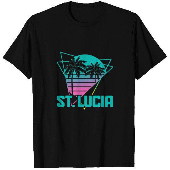 St Lucia Retro vintages Surf 80s Souvenir Beach Surfer 1 T-Shirts
