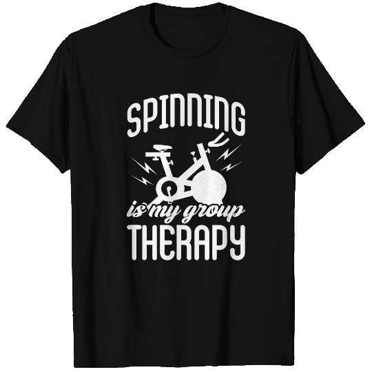Spinning Is My Group Therapy Spin Class Gym Bike Exercise T-Shirts