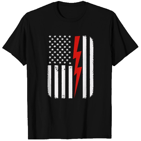 Electrical USA Flag Tools gifts for Electric Cable Lineman Electrician T-Shirts