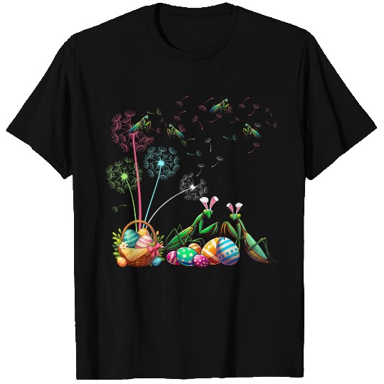 Squad Easter Couple Bunny Mantises Dandelions Hunting Eggs T-Shirts