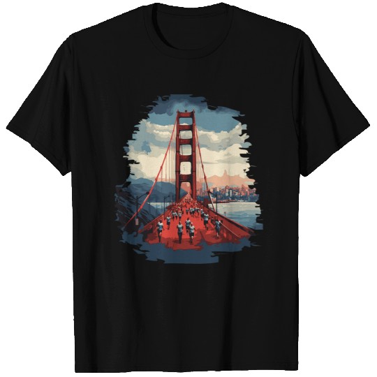San Francisco Marathon Iconic Golden Gate Bridge Running T-Shirts