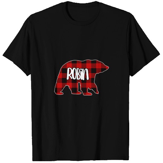 Bear Pet Robin Bear Custom Red buffalo plaids Christmas Pajama T-Shirts
