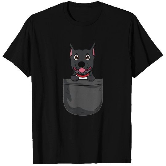 Dog Staffordshire Bull Terrier in pocket mom mom dad dog ca T-Shirts
