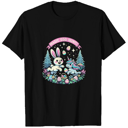 Magic Easter Bunny Unicorns Tee Egg Hunt and Eggs Painting T-Shirts