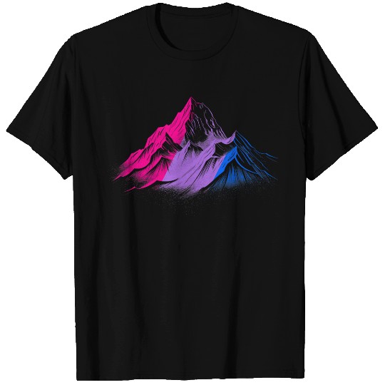 Subtle Bisexual Pride Month Mountain Hiking Camping Bi Pride T-Shirts