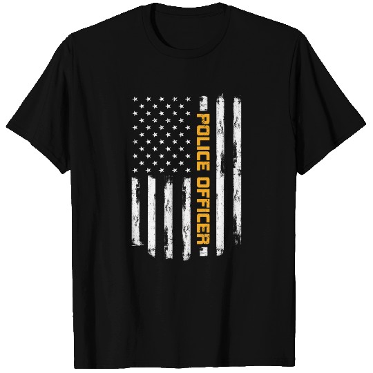 Police Officer Proud Positive Carrer vintages American Flag T-Shirts