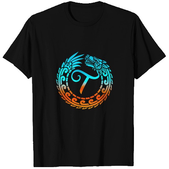Dragon Pet Tribal Dragon Initial Letter T Monogram Boho T-Shirts