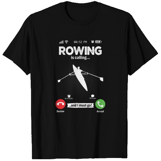 The Rowing Is Calling Retro Canoe Kayak Men Rowing T-Shirts