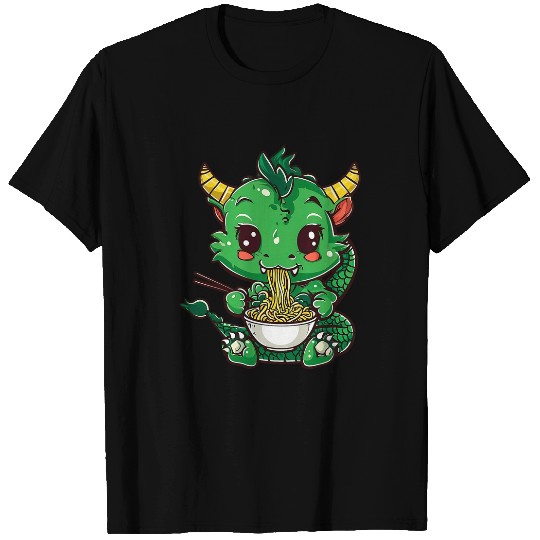 Dragon Pet Cute Green Dragon Ramen Lunar New Year Anime T-Shirts