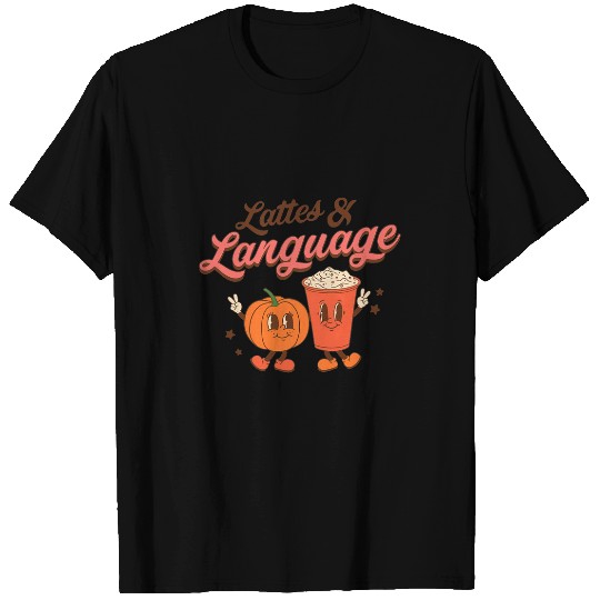 Coffee Fun Retro Speech Halloween Lattes Language Coffee SLP Women T-Shirts