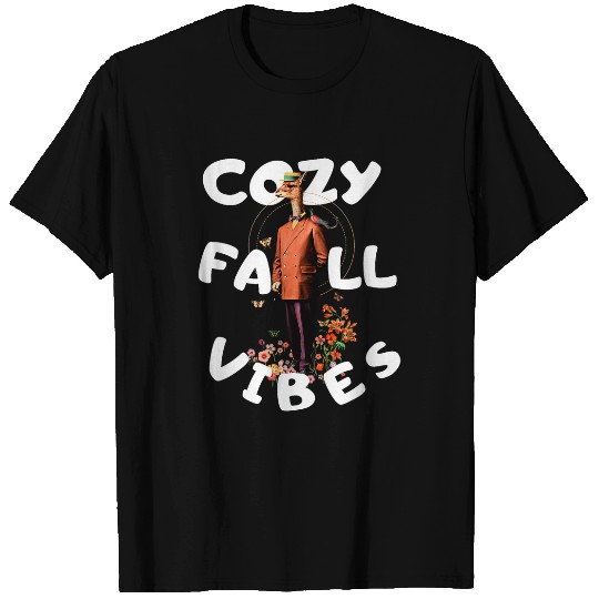 Giraffe Pet Cozy Fall Vibes Dapper Giraffe T-Shirts