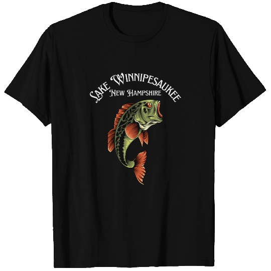 Lake Winnipesaukee Bass Fishing Bass Fish Fishermen T-Shirts