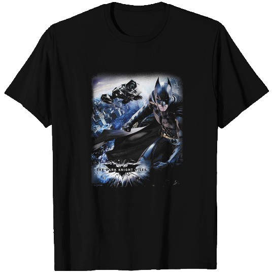 The Dark Knight Rises Batman The Bat Flying Over Gotham T-Shirts