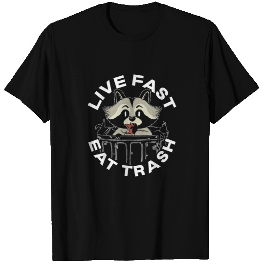 Raccoon Pet Live Fast Eat Trash Panda Funny Raccoon Lover Animal 3 T-Shirts