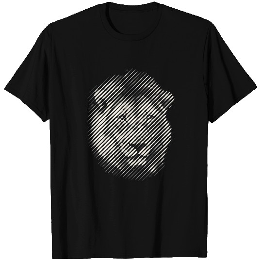 Lion Pet Face in Diagonal Pop Art Stripes for Lion Fans T-Shirts